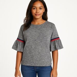 Joe’s | Gray Ruffle Sleeve Top Girls L (12–14)